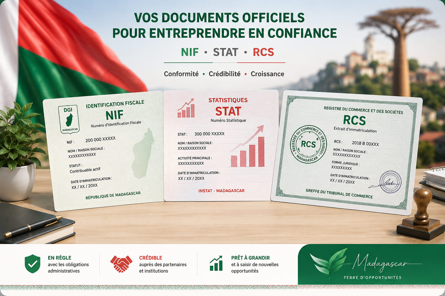 NIF, STAT, RCS : comprendre les documents d'immatriculation à Madagascar